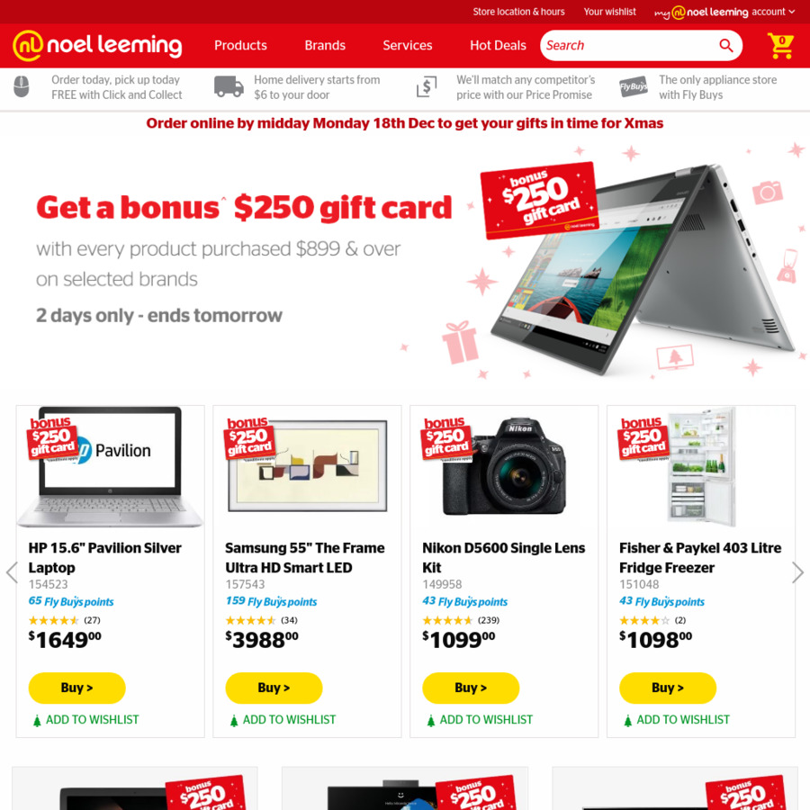 Spend 899+ Get 250 Gift Card Noel Leeming ChoiceCheapies