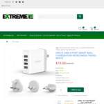Orico 34w 4 Port Smart Wall-Charger for Worldwide Travel $19 @ ExtremePc (Auckland/Wellington Pickup Only)