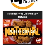 5pcs of Fried Chicken $10.99 (Original or Spicy, Limit 2 Per Customer) @ Texas Chicken (Wednesday 6th July Only)