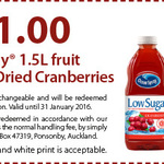 $1 off Ocean Spray 1.5L Juice Range and Craisins Dried Cranberries