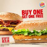 Buy One Get One Free BK Chicken and BBQ Bacon Double Cheeseburgers [16/10-18/10] @ Burger King