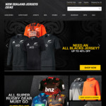 Up to 90% off All Blacks, Super Rugby, British & Irish Lions Rugby Gear,Jerseys, Apparel, Gifts + $7.50 Shipping @ NZJerseys