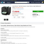 Canon MAXIFY MB5460 $147.33 / $153.10 ($-2.67 / $3.10 after $150 Cashback) @ Ascent & Elive