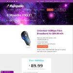 MyRepublic Fibre - 3 Months Free + Free Chromecast (24mo Contract)