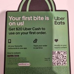 $20 Uber Cash for First Order for New Users @ Uber Eats