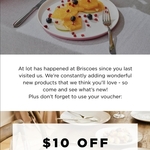 $10 off $50 Minimum Spend (Excludes Gift Vouchers) @ Briscoes (Email Subscription Required)