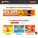 50% off SIM-Only Mobile Plans for First 6 Months (10mbps Plan $20/m, 50mbps Plan $25/m, Max Speed Plan $40/m) @ Mighty Mobile