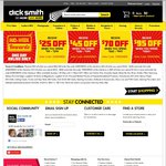 DickSmith Today Only $25 Off $99, $45 Off $300, $70 Off $500, $95 Off $1000