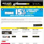 DickSmith 15% off (with a Big List of Exclusions)