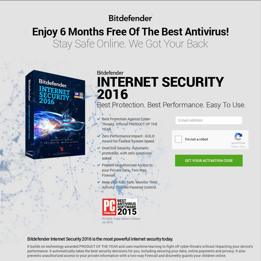 free bitdefender internet security 2016