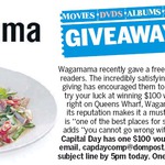 Win a $100 Wagamama Voucher from The Dominion Post [Wellington]