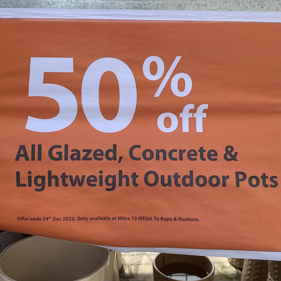 50 off RRP All Glazed, Concrete & Lightweight Outdoor Pots Mitre 10