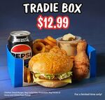 Tradie Box (Chicken Burger, Drumstick, Fries, Potato & Gravy, 330ml Drink) $12.99 (Was $23.70) @ NPD Refresh Cafe South Island