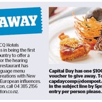 Win a $100 Dinner-for-Two Voucher at CQ Wellington from The Dominion Post