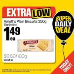 [South Island] Arnott's Plain Biscuits 250g $1.49 (Limit 4 Assorted, in-Store) @ PAK'n SAVE