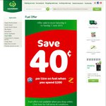 Save 40c/L off Petrol with a $200 Spend at Countdown or PAK'nSAVE [June 6 & 7]