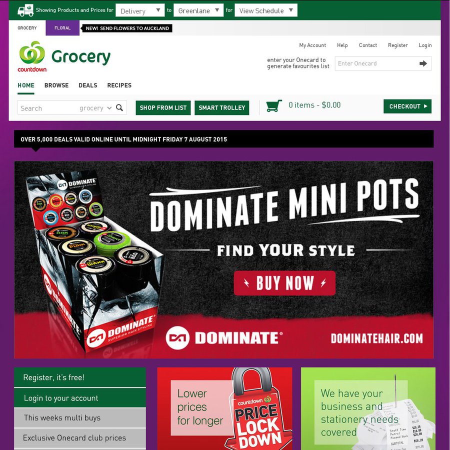 1 Delivery for Orders over 250 Countdown Online ChoiceCheapies