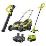 Ryobi 18V ONE+ 3 Piece Garden Care Kit (Lawn Mower, Line Trimmer, Jet Blower) $469  @ Bunnings