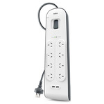 Belkin BSV804AU2M 8 Outlet 2 USB Surge Protector Powerboard $38.61 + Shipping ($0 C&C/ in-Store) @ PB Tech