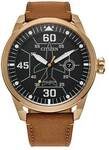 Citizen Avion Black Dial Leather Strap Mens Watch (AW1733-09E) $199 (RRP $499) + Free delivery @ Pop Phones