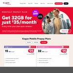 28% off Large Prepay Plan (15GB/M for $25/M), 36% off Extra Large Prepay Plan (32GB/M for $35/M) (for Up to 2yrs) @ Kogan Mobile