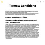 Free McChicken Chomp (Normally $22) with $18 Spend (+ Delivery and Fees) @ McDonald's Doordash