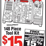Craftright 148 Piece Tool Kit $15 @ Bunnings