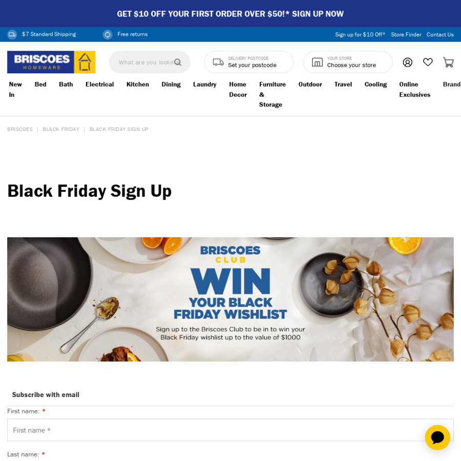 Sign up to Briscoes Club to be in to Win a 1000 Briscoes EGift Card