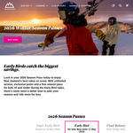 2026 Infants, Kids & Super (0-10 Years, 75+ Years) Season Passes $0 @ Whakapapa