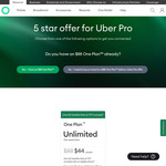 [Uber Pro] One Plan (Unlimited Data/Calls/SMS) for $44 (Half-Price) @ One