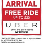 $30 Free Uber Credit [AKL / WLG], $3 for $30 Uber Credit via GrabOne [Nationwide] (New Users Only)