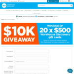 Win 1 of 20x $500 Warehouse Stationery Gift Cards
