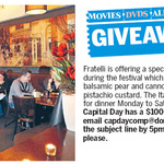 Win a $100 Fratelli (Italian Restaurant) Voucher [Wellington] from The Dominion Post