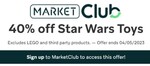 Star Wars Toys (Excluding Lego) - 40% Off @ The Warehouse (MarketClub Membership Required)