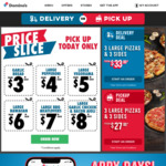 Garlic Bread $3, Large Pepperoni $4, Large Vegorama $5, Large Hawaiian $6, Large Meatlovers $7 + More @ Domino's (Pickup Only)