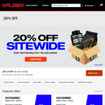 20% off RRP Sitewide + $3.99 Shipping ($0 C&C/ $100 Order) @ Xplosiv