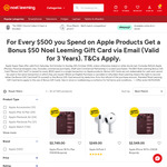 Receive a $50 Store Card for Every $500 Spent on Apple Products (Exclusions Apply) @ Noel Leeming