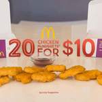 20 Chicken Nuggets $10 @ McDonald's