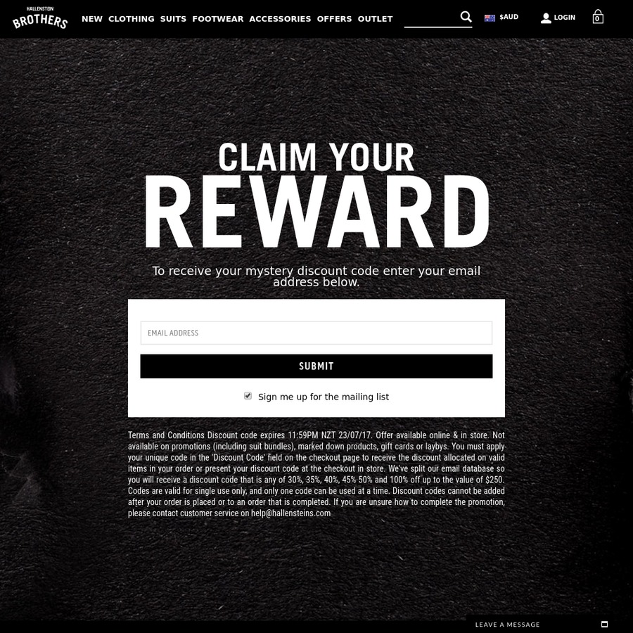 Hallensteins Mystery Discount 30100 off 200+ Codes inside