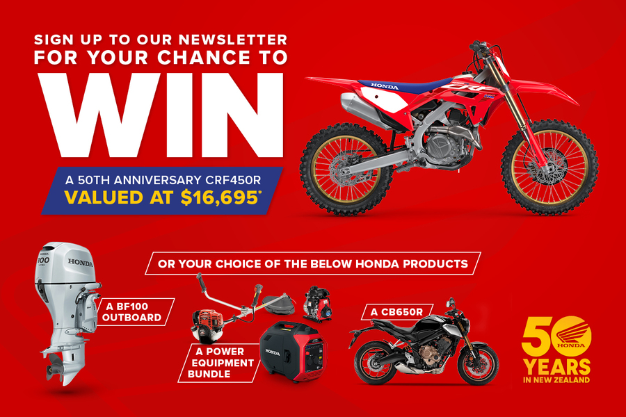 Win a Honda CRF450R offroad Bike (worth 16,695) BF100 Outboard, Power