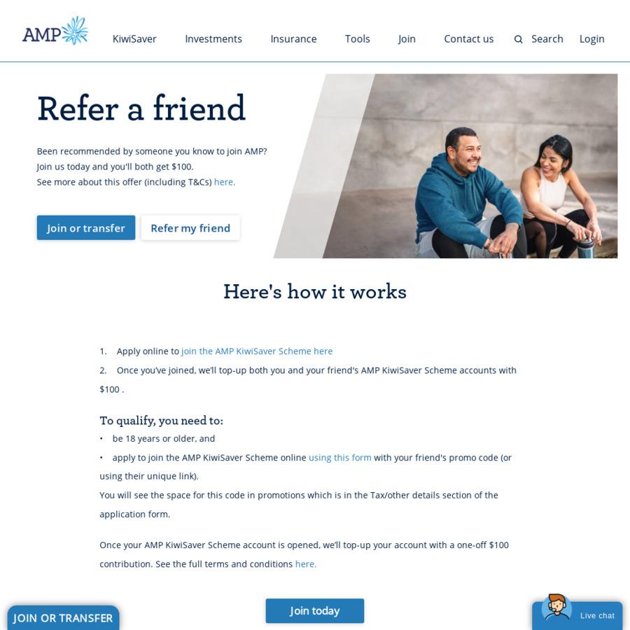 100 for Referrer & Referee When Referee Joins AMP KiwiSaver Scheme AMP ChoiceCheapies
