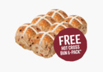 Buy Any Item, Get 6 Hot Cross Buns for Free @ Baker's Delight (New Dough Getter Accounts)