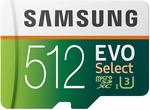 Samsung 512GB 100MB/s (U3) MicroSD Evo Select Memory Card with Adapter $167.72 Delivered @ Amazon