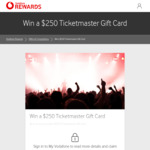 Win a $250 Ticketmaster gift card @ Vodafone Rewards (customers only)