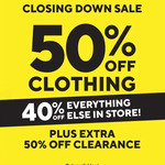 50% off Clothing, 40% off Storewide, Extra 50% off Clearance @ Torpedo7 (Porirua, Invercargill, Nelson, Palmerston North)