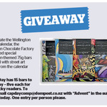 Win 1 of 3 Packs of 5 Wellington Chocolate Factory Chocolate Bars from The Dominion Post