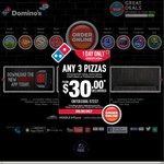 Any 3 Pizzas + 2x Garlic Breads + 2x 1.5l Drinks - $32.99 Delivered @ Domino's Pizza