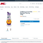 Cadbury Crunchie Bunny 170g $1.20, M&M's Speckled Eggs Bucket 540g $3.50, Red Tulip Mixed Eggs Bag 916g $5, + More @ Kmart