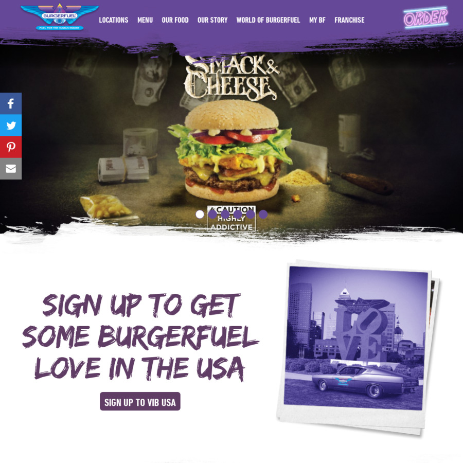 Buy a Bacon Backfire, American Muscle (Single or Double) or V8 Vegan