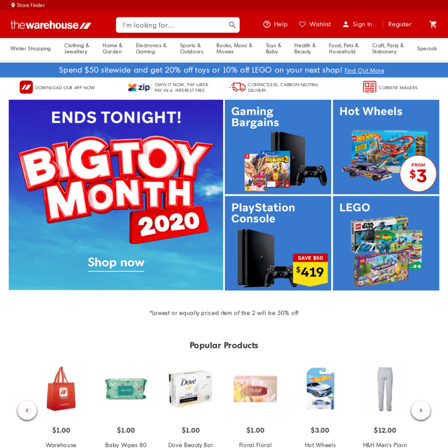 Spend 50 and Receive 5 off The Warehouse ChoiceCheapies